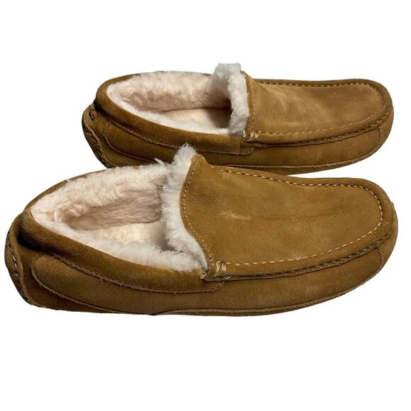 UGG Men's Ascot Chestnut Suede Leather Slippers Size 7 - Picture 6 of 15